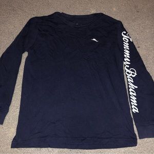 tommy bahama navy blue logo long sleeve kids size small 8
